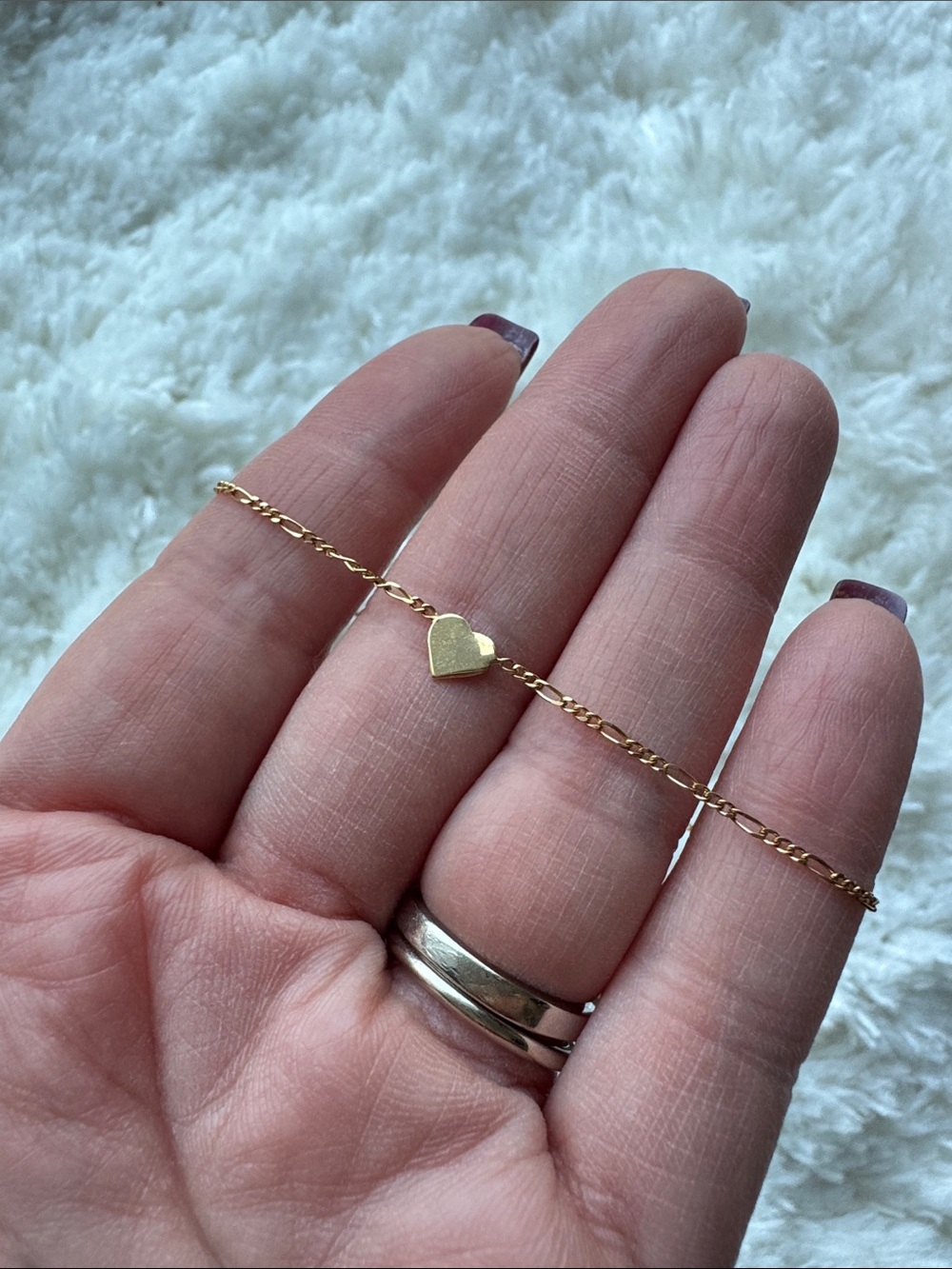 14k Heart Anklet
